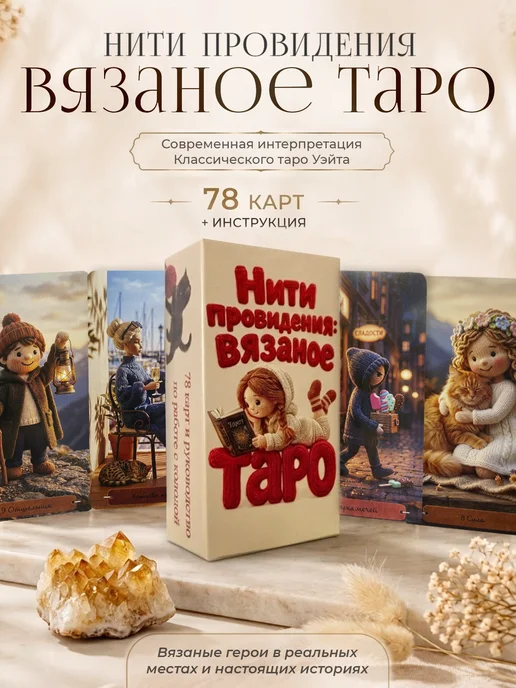 Карты Таро "Нити провидения вязаное таро" авторская колода, вариант