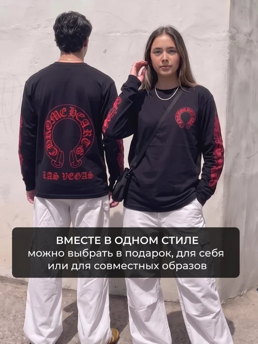 GISTON Лонгслив оверсайз с принтом, черный, фото 8