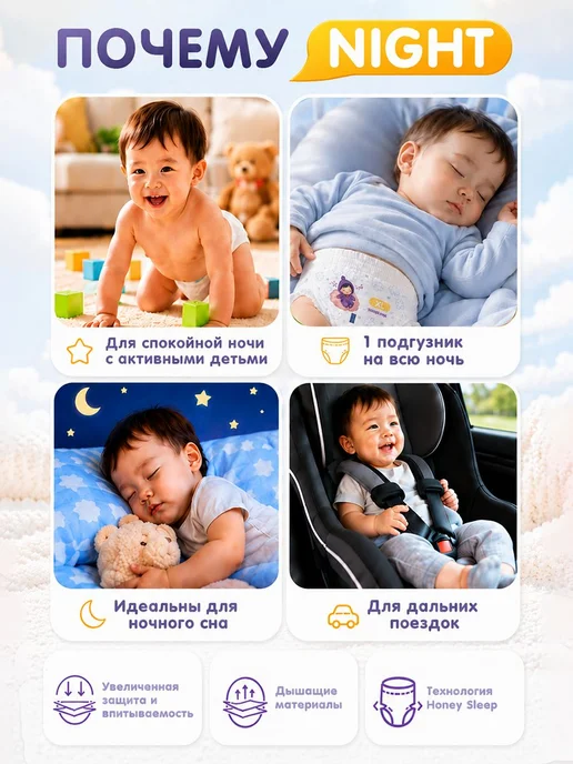 Ночные трусики подгузники 5, KIDDO Night размер XL (12-20 17, вариант, фото 6