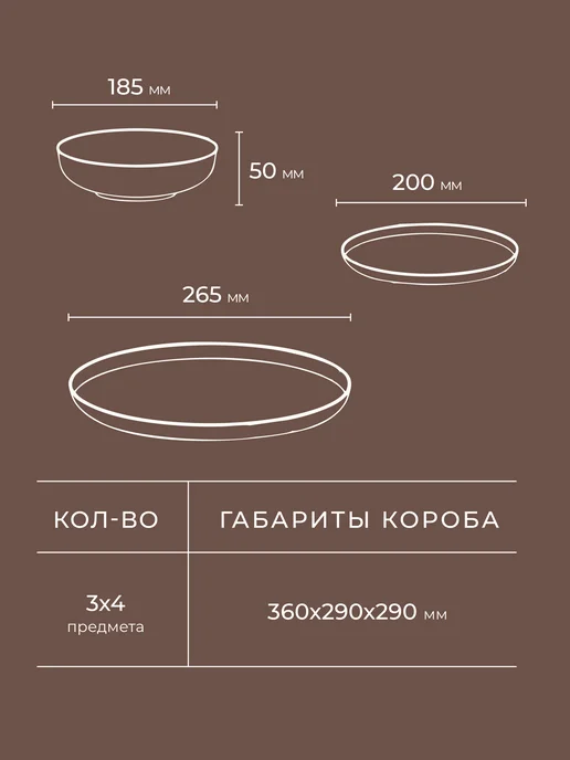 ATMOSPHERE of art Набор посуды столовой Echo на 4 персоны 12 предметов, белый, фото 2