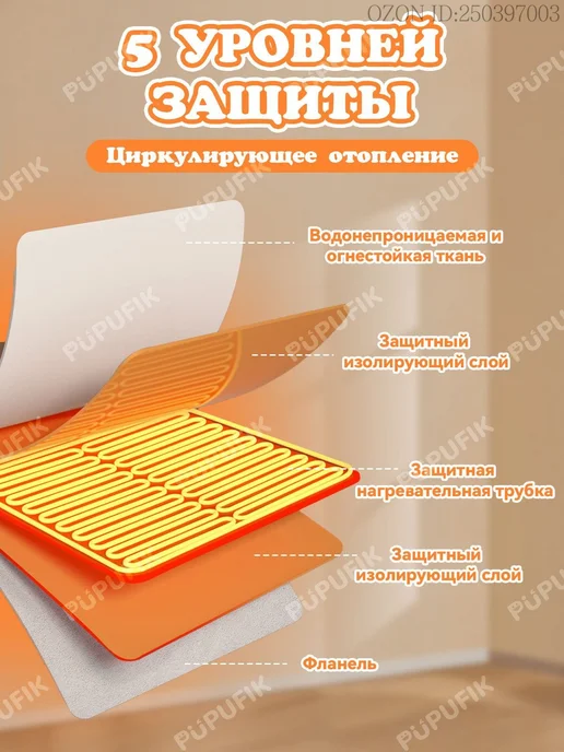 Согревающий коврик для животных 30×40 см, 3 режима, 30x40 см, фото 7