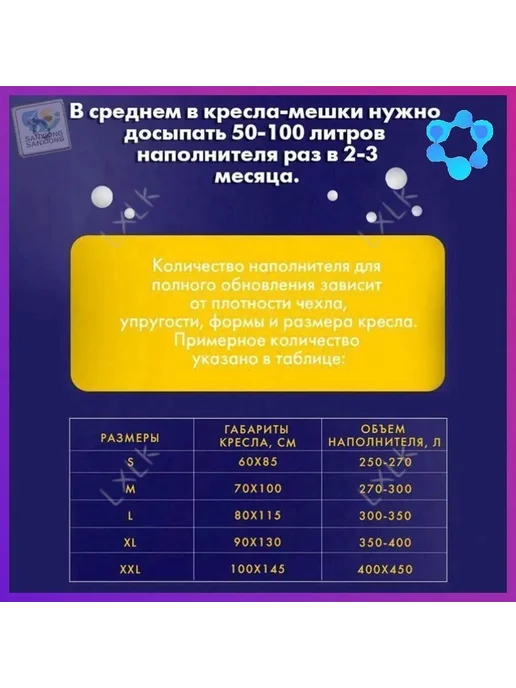 Наполнитель для кресла мешка 250 л, 250 л, фото 2