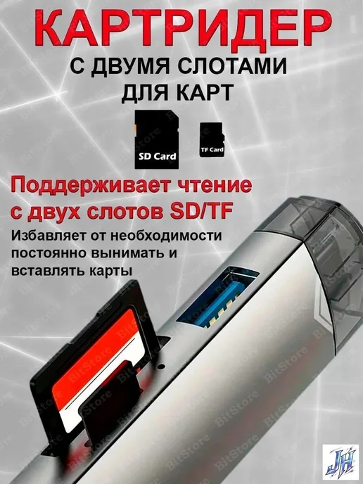 Картридер USB Type-C SD, вариант, фото 3