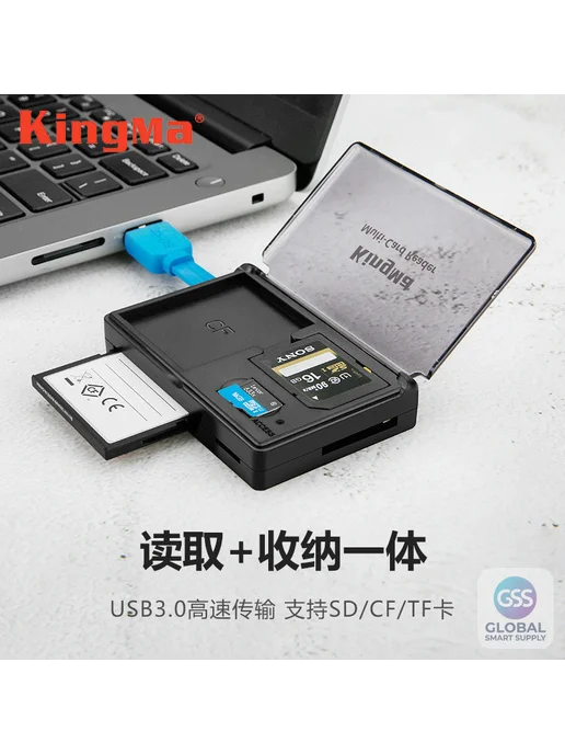 Нет бренда Картридер USB 3.0 для SD, CF, TF, 3 в 1, черный, черный, фото 2