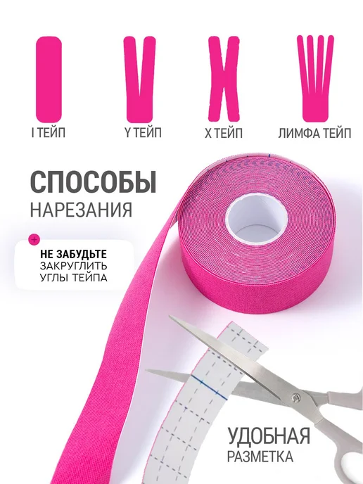 Тейпы для тела и лица Кинезио тейп, набор 2 шт. Высокая 5, 2 шт, фото 3