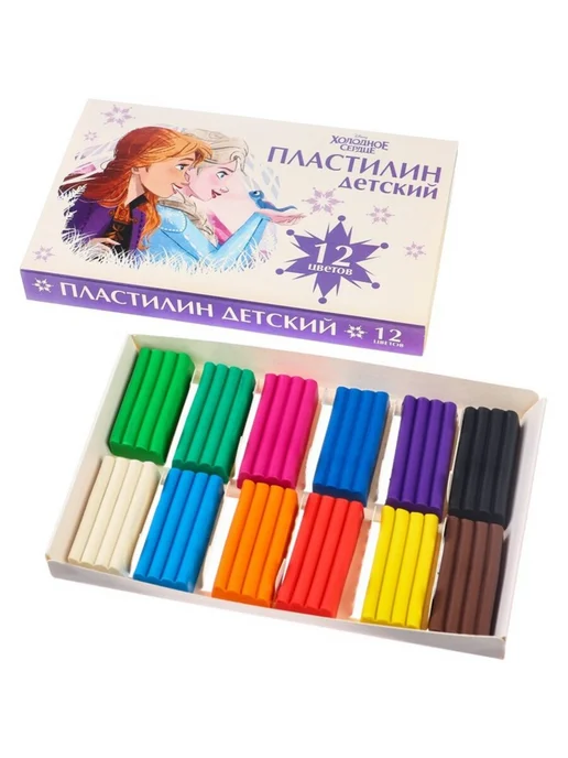 Нет бренда Пластилин детский, 12 цветов, 180 г, 2 шт, 12 цв., 180 г, фото 3