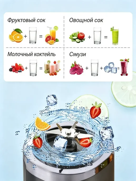 Портативная соковыжималка, мини блендер для смузи, вариант, фото 2