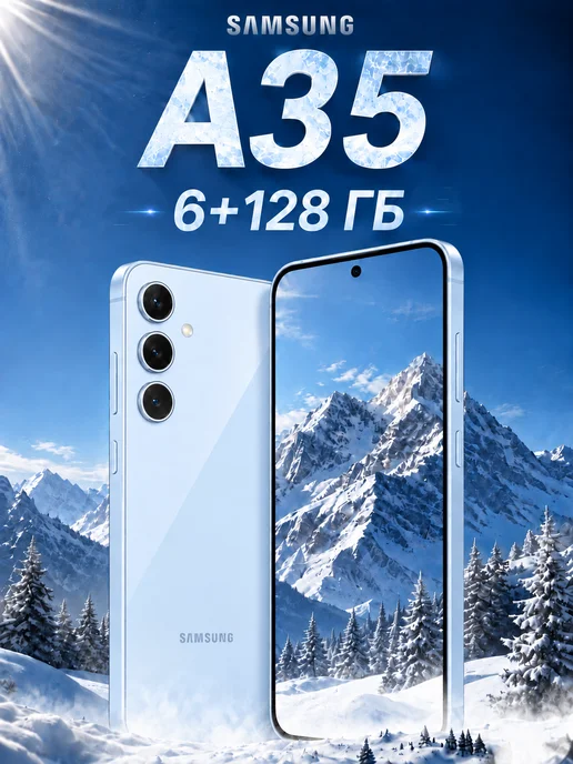 Смартфон Samsung A35 6/128 ГБ, синий