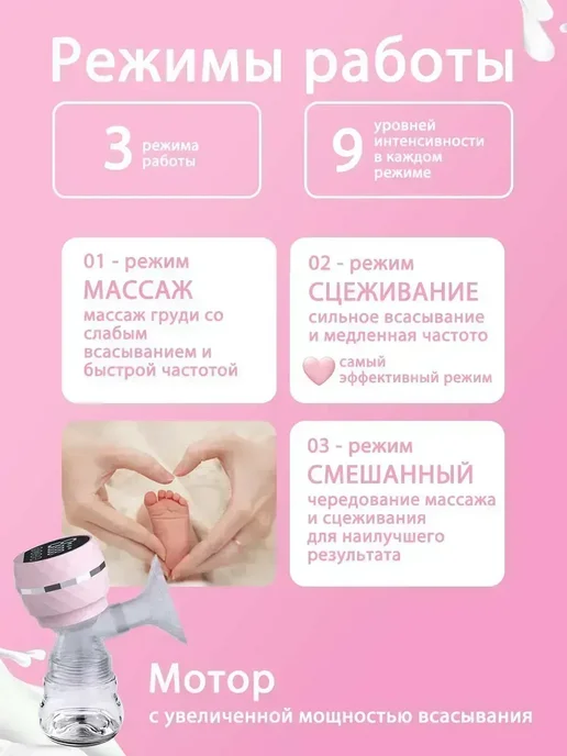 Молокоотсос электрический механический с бутылочкой 180 мл, 180 мл, фото 2