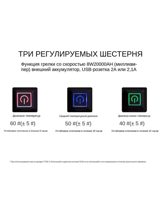 Греющая подушка для кемпинга 4 зоны нагрева с графеновой те, вариант, фото 5