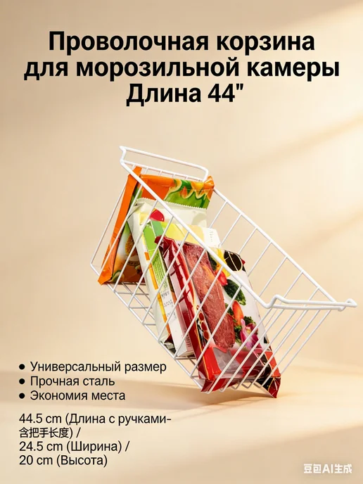 Проволочная корзина для морозильной камеры 44,8×24,4×20,2 см, 44.8x24.4x20.2 см