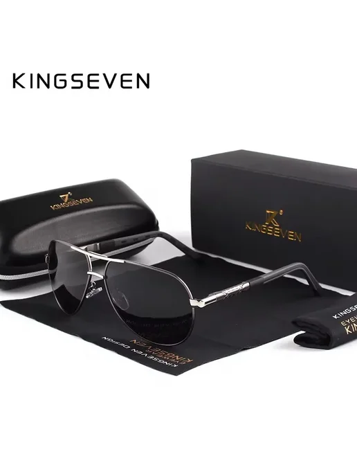 KingSeven Солнцезащитные очки, цвет бордовый, линзы Silver B, красный, фото 2