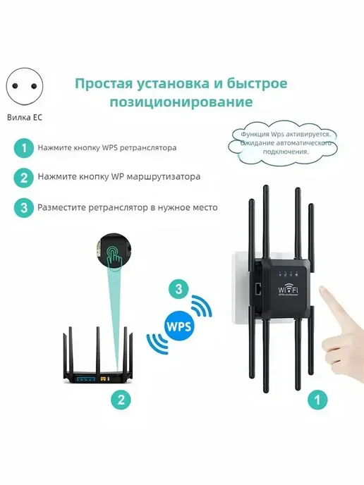 WiFi-репитер 300 Мбит с, вариант, фото 2