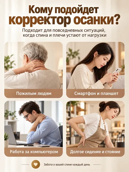 Корсет для осанки спины ортопедический, бежевый, фото 2