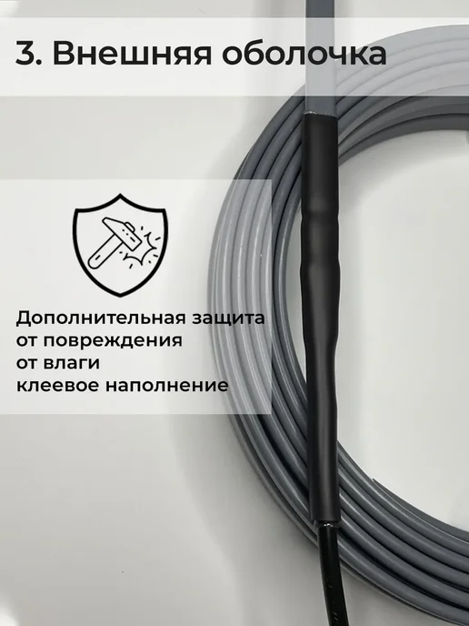 Греющий кабель саморегулирующийся на трубу 15м, 15 м, фото 7