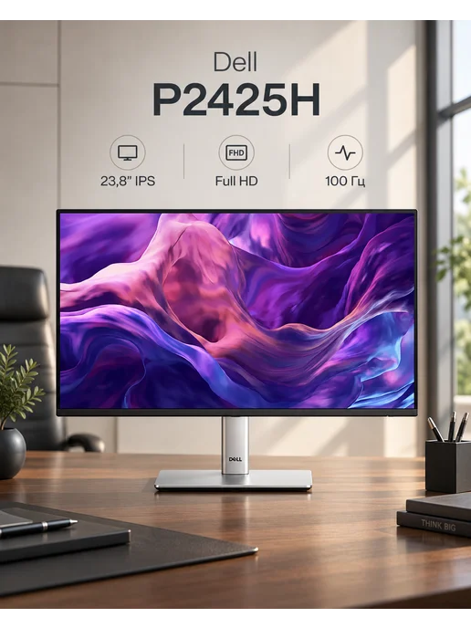 DELL Монитор 23.8" P2425H IPS Full HD 100 Гц USB-C Pivot, вариант