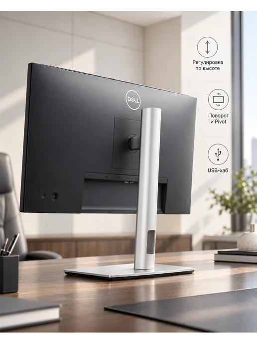 DELL Монитор 23.8" P2425H IPS Full HD 100 Гц USB-C Pivot, вариант, фото 2