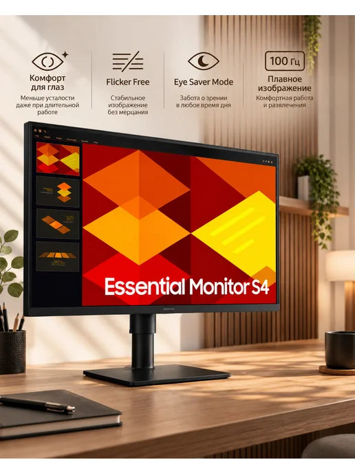 Samsung Монитор 27" S27D400GAI IPS 100 Гц Pivot USB, вариант, фото 3