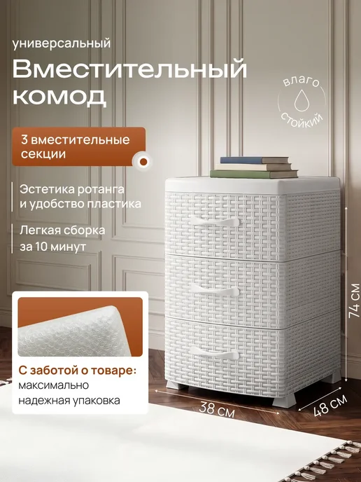 Палитра Уюта Пластиковый комод с ящиками, вариант