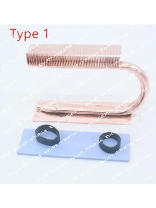 Нет бренда Радиатор для SSD M.2 медный с тепловыми трубками Type 8, вариант, фото 2