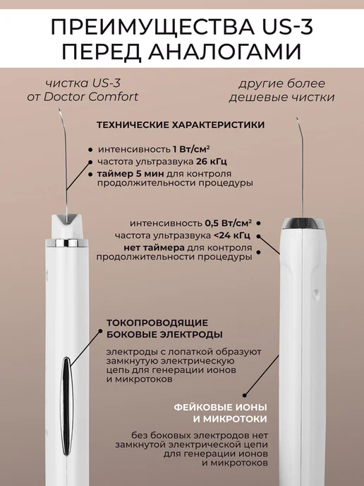 Аппарат для ультразвуковой чистки лица 4 режима, вариант, фото 5