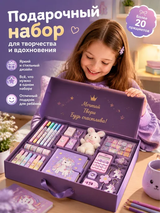 Школьный канцелярский набор ручка, вариант, фото 5