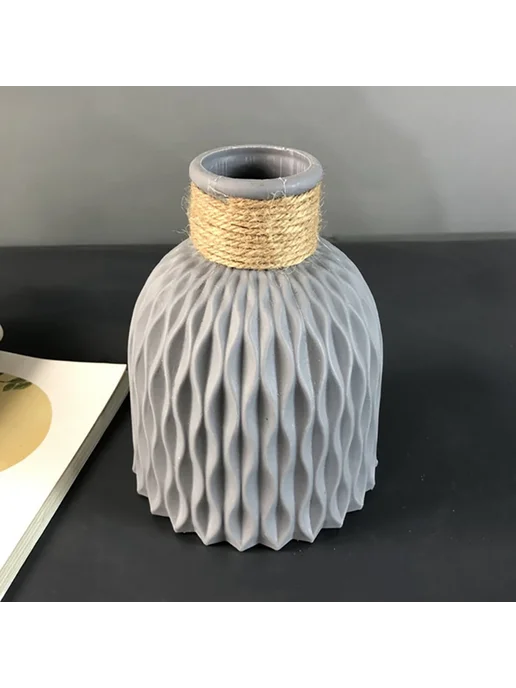 Нет бренда Серый ваза для сухоцветов Nordic style, серый