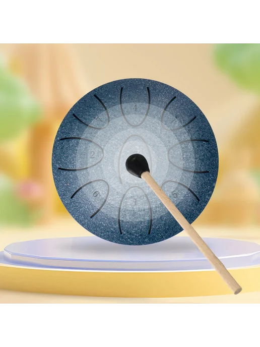 4 дюйма Steel Tongue Drum 9 нот для медитации йоги (White), синий, фото 2