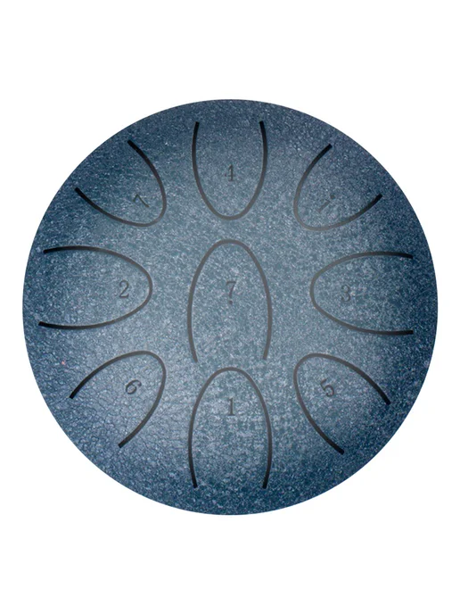 4 дюйма Steel Tongue Drum 9 нот для медитации йоги (White), синий, фото 3
