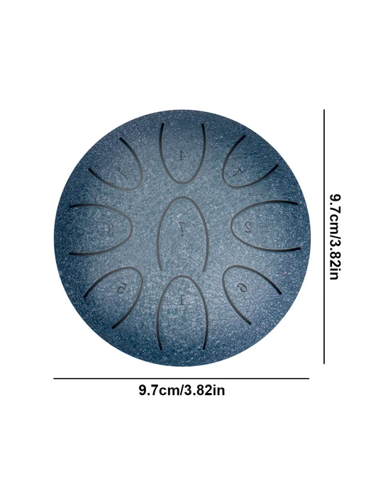 4 дюйма Steel Tongue Drum 9 нот для медитации йоги (White), синий, фото 5