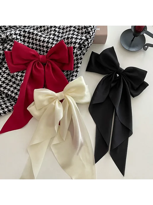 Нет бренда Сatin Hairpins and Bows Set for Women and Girls Розовый, 14, розовый, фото 3