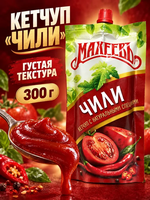 МахеевЪ Кетчуп чили острый 300 г, 5 шт, 300 г, фото 3