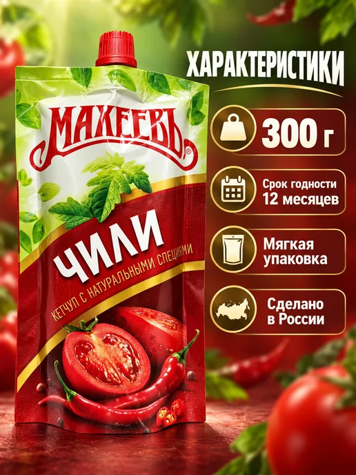 МахеевЪ Кетчуп чили острый 300 г, 5 шт, 300 г, фото 7