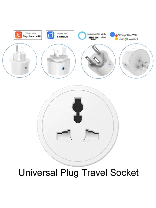 Нет бренда Smart Life WiFi розетка с управлением WHDC03 EU 1PCS, белый, фото 2