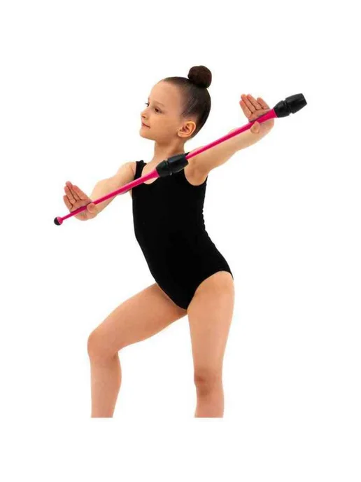 RGB (Russian Gymnastics Brand) Булавы для художественной гимнастики розовые и черные, черный, фото 3
