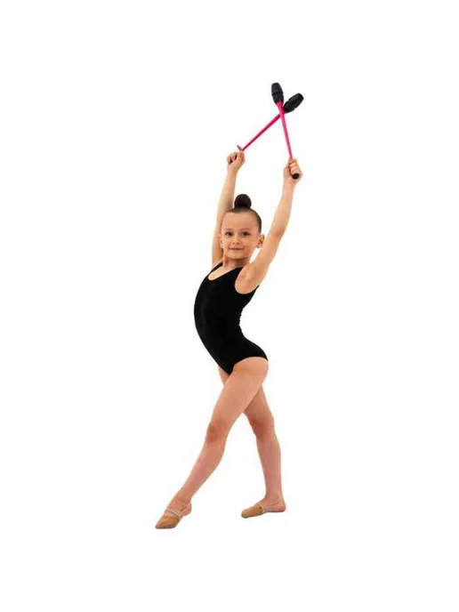 RGB (Russian Gymnastics Brand) Булавы для художественной гимнастики розовые и черные, черный, фото 4