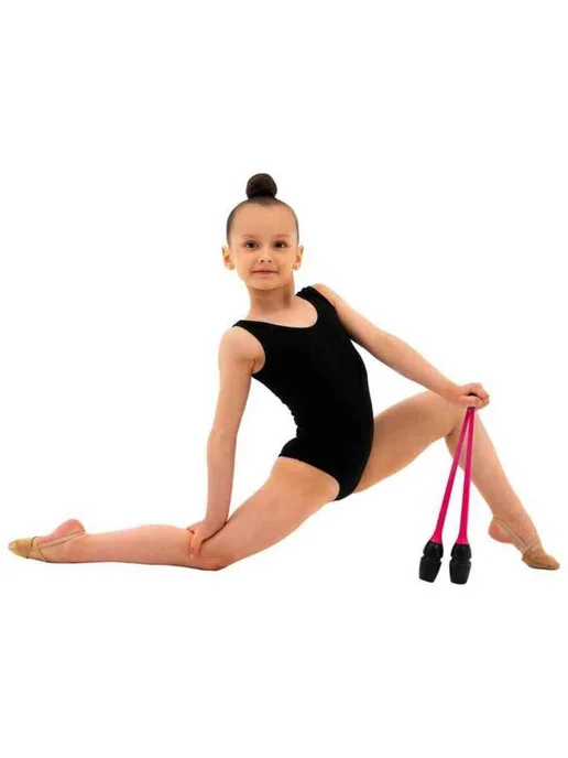 RGB (Russian Gymnastics Brand) Булавы для художественной гимнастики розовые и черные, черный, фото 5