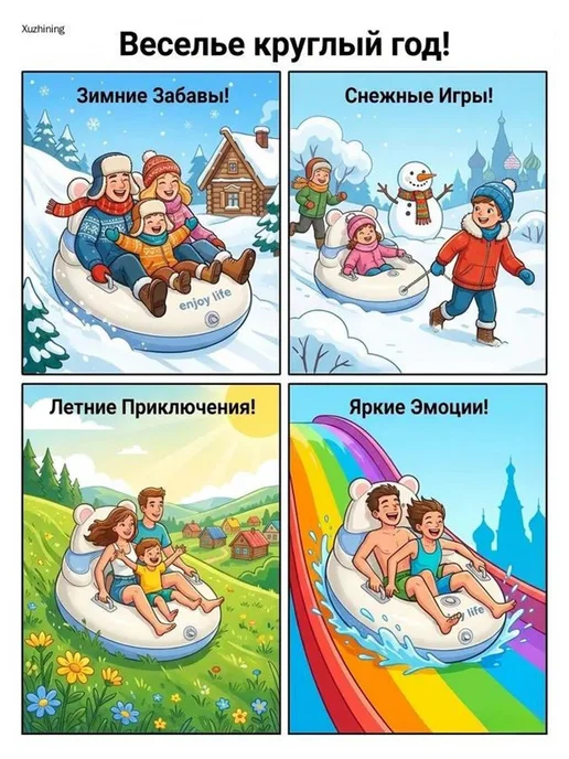 Нет бренда Тюбинг 87 см, Маленький белый медвежонок, белый, фото 8