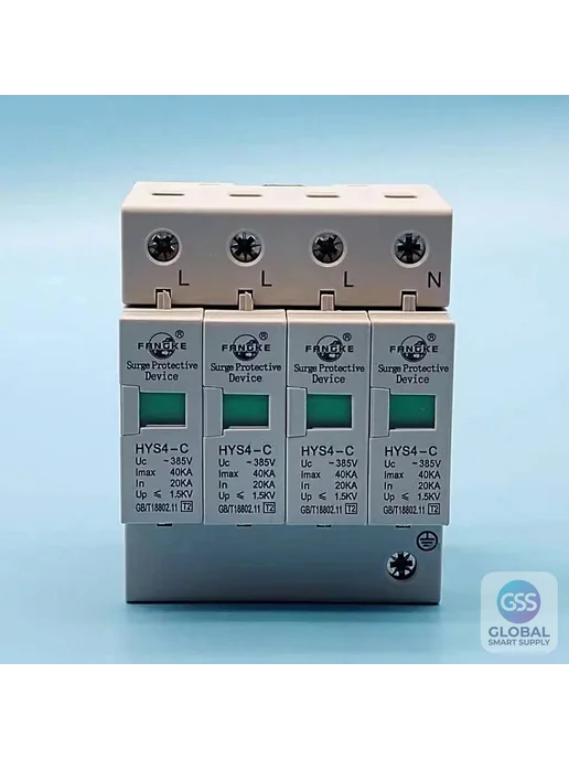 Нет бренда УЗИП трёхфазное 4P на DIN-рейку, 20-40 кА, 20-40