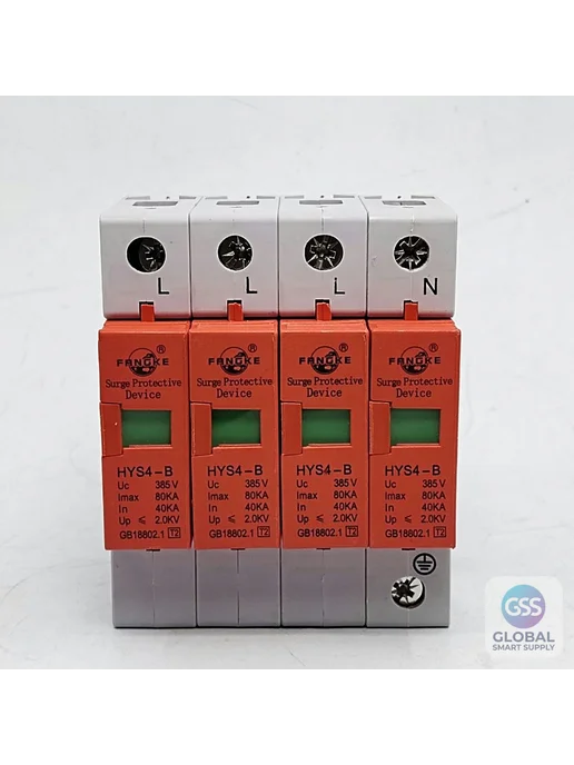 Нет бренда УЗИП трёхфазное 4P на DIN-рейку, 20-40 кА, 40-80, фото 3