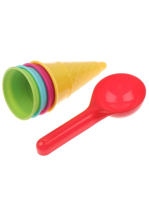 Набор игрушек для песка рожки и ложка, красный, фото 8