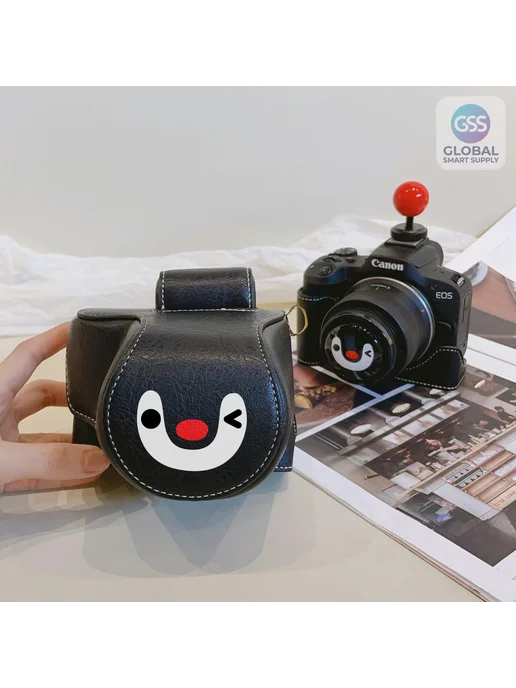 Нет бренда Чехол для фотоаппарата, для ZVE10 II, черный, с медведем, черный, фото 4