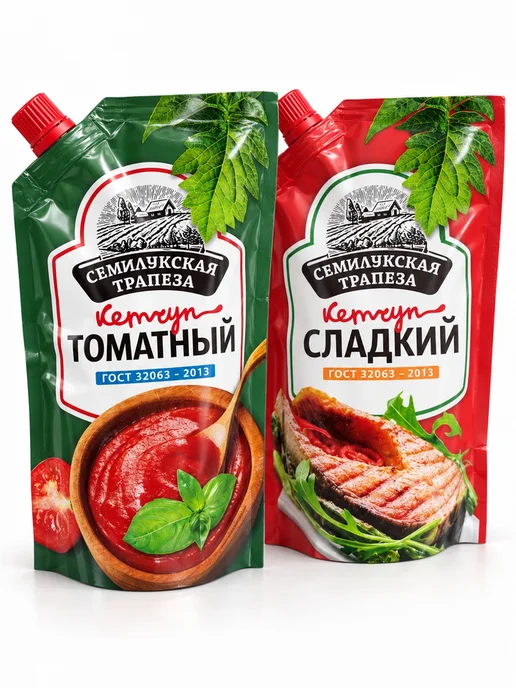 Семилукская Трапеза Кетчупы томатный Сладкий 300 г 4 шт, 2 шт, фото 7