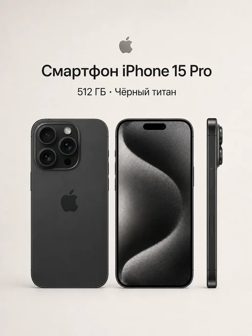 Смартфон Apple iPhone 15 Pro 512 ГБ, черный, фото 4