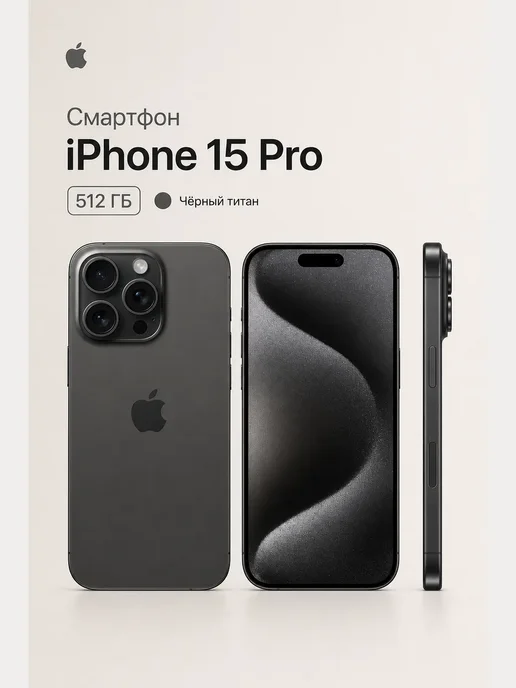 Смартфон Apple iPhone 15 Pro 512 ГБ, черный, фото 5