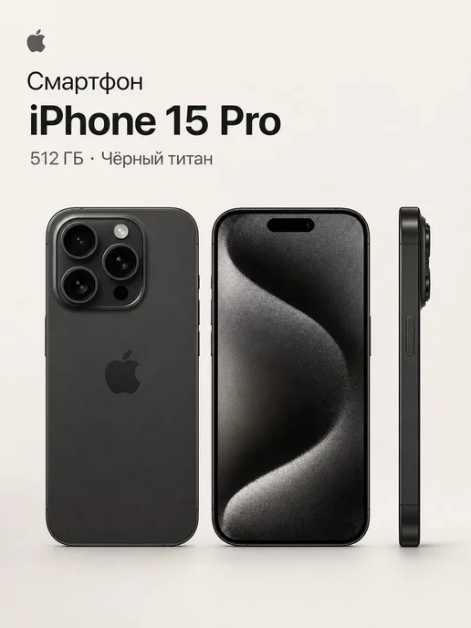 Смартфон Apple iPhone 15 Pro 512 ГБ, черный, фото 6