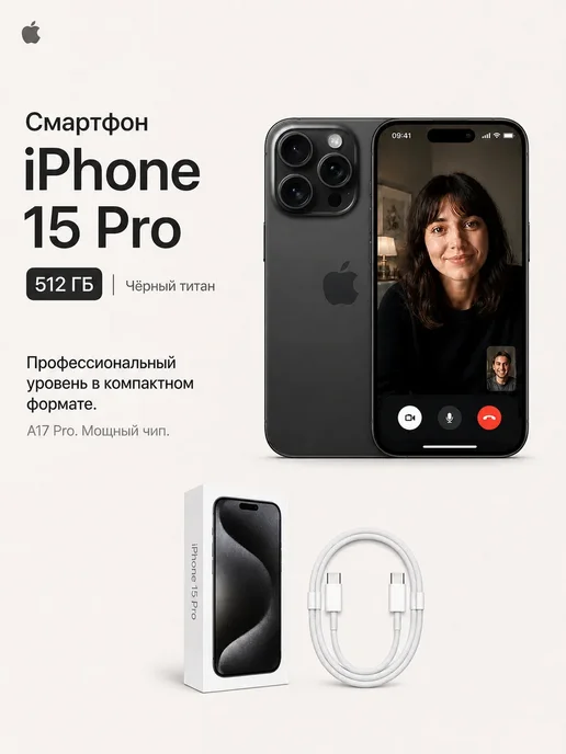 Смартфон Apple iPhone 15 Pro 512 ГБ, черный, фото 7