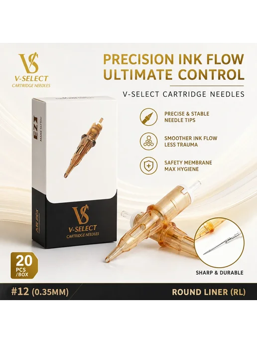 EZ Иглы для тату V-Select 12L 0.35 мм, 12 л
