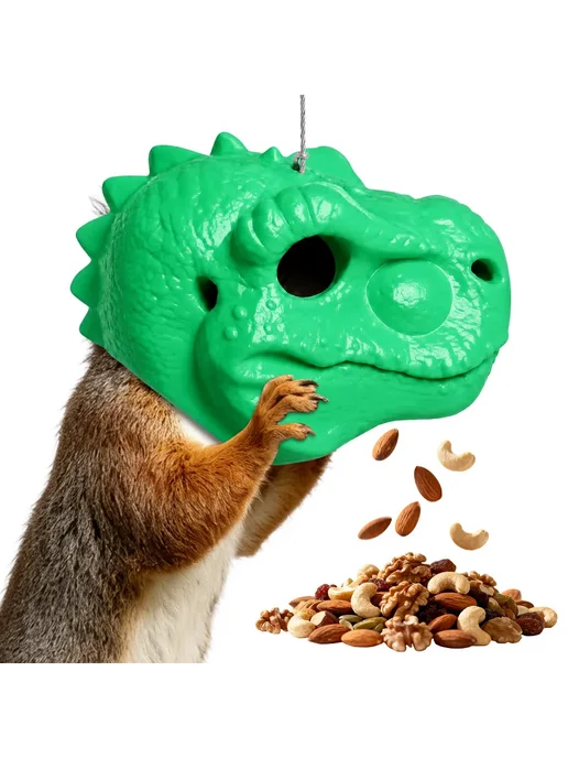 Динозавр-кормушка для squirrels, подвесная, зеленая, зеленый, фото 2