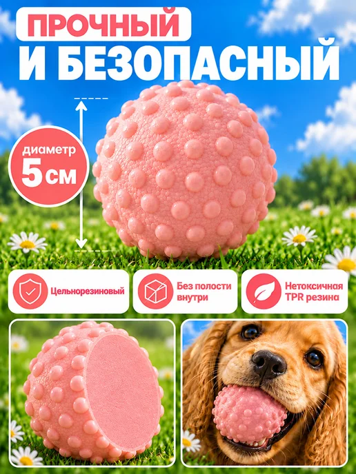 ИНТОНАЦИЯ Жевательная игрушка для собак, супер прочный мяч, вариант, фото 2